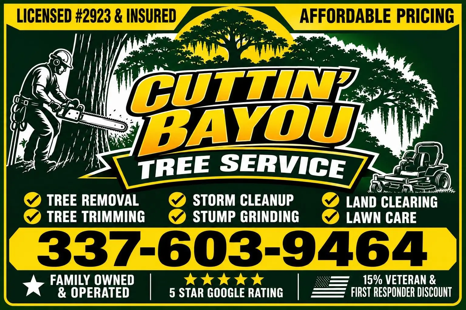 Cuttin' Bayou Tree Service logo — licensed and insured tree service in Eunice, Louisiana